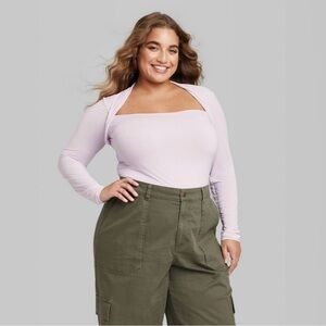 Wild Fable Women’s Long sleeve Violet Synthetic Bodysuit XXL